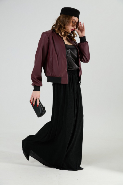 Брюки, джемпер, топ NikVa 1011-1 бордо/чёрный - фото 10