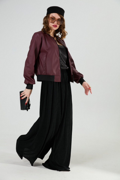 Брюки, джемпер, топ NikVa 1011-1 бордо/чёрный - фото 7