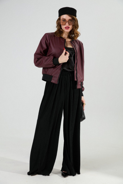 Брюки, джемпер, топ NikVa 1011-1 бордо/чёрный - фото 5