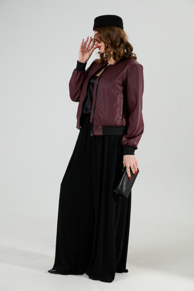 Брюки, джемпер, топ NikVa 1011-1 бордо/чёрный - фото 3