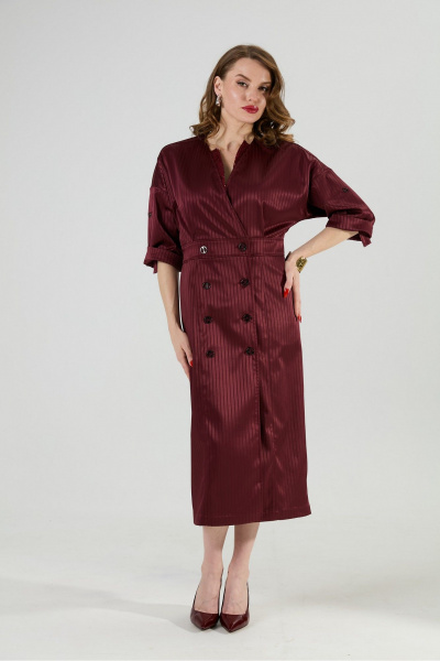 Платье NikVa 362-11 бургунди_полоска - фото 8