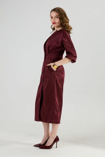 Платье NikVa 362-11 бургунди_полоска - фото 6