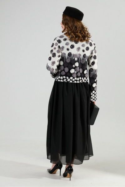 Платье NikVa 924-11 чёрно-бело-серый - фото 8