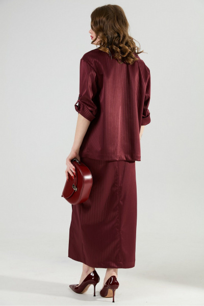 Юбка NikVa 971-5 бургунди_полоска - фото 8