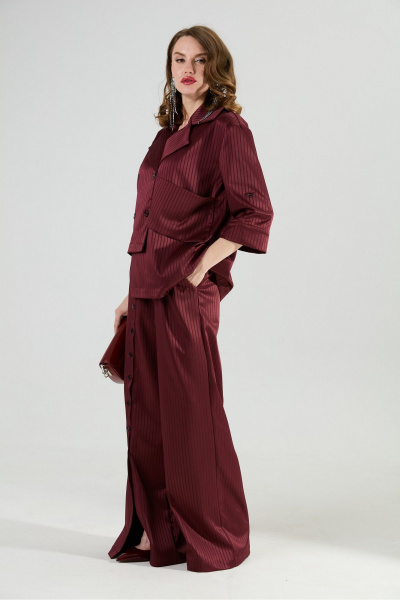 Брюки NikVa 977-5 бургунди_полоска - фото 6