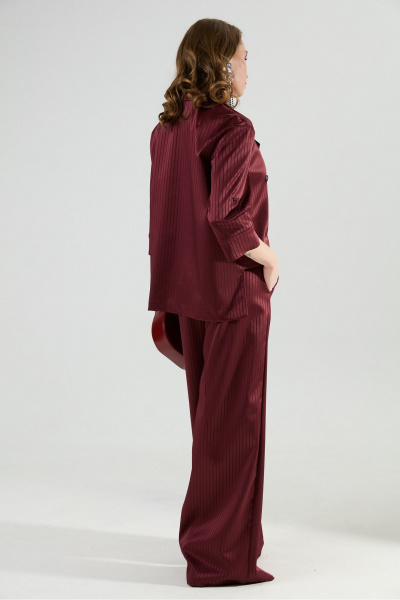 Брюки, жакет NikVa 979-5 бургунди_полоска - фото 12