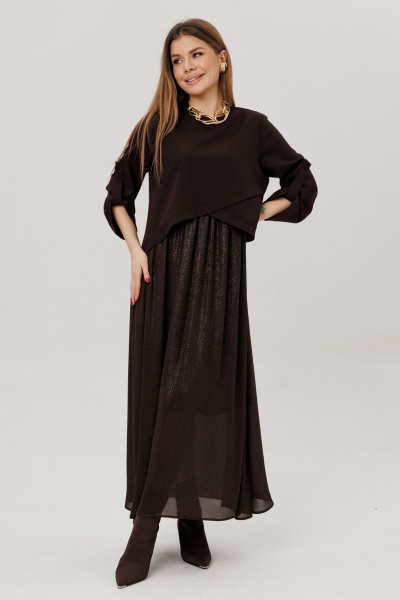 Платье Ambera Style 1007-9 шоколад - фото 1