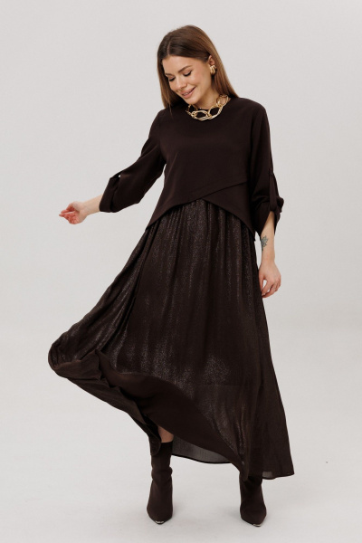 Платье Ambera Style 1007-9 шоколад - фото 5