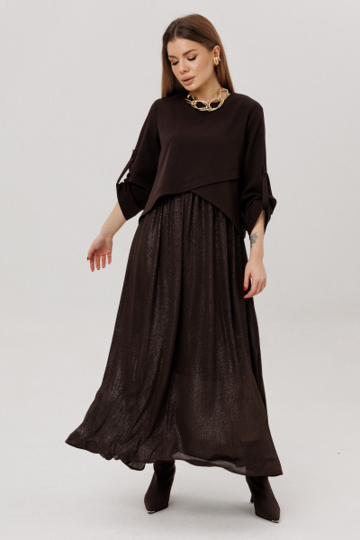 Платье Ambera Style 1007-9 шоколад - фото 2