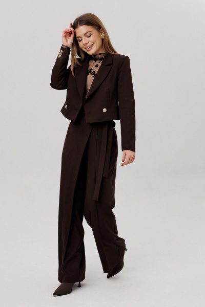 Брюки, жакет Ambera Style 2112-3 шоколад - фото 2