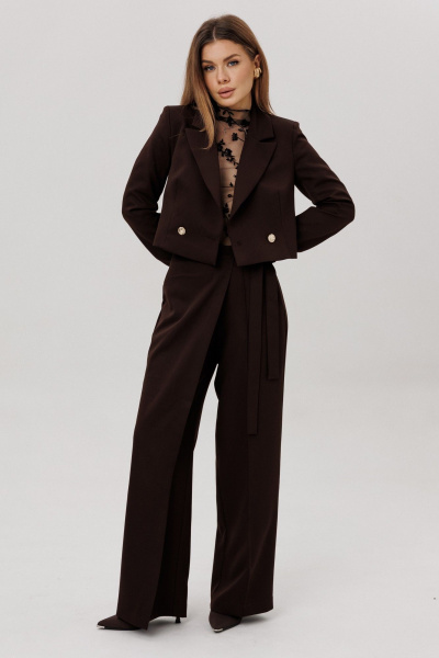 Брюки, жакет Ambera Style 2112-3 шоколад - фото 1