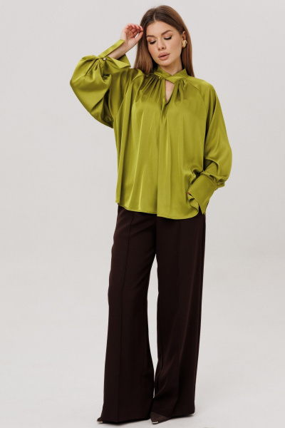 Блуза, брюки Ambera Style 2147 шоколад/оливка - фото 4