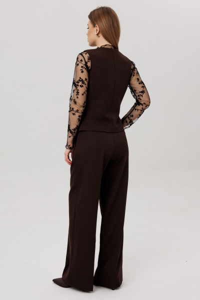Брюки, жилет, лонгслив Ambera Style 3019 шоколад - фото 4