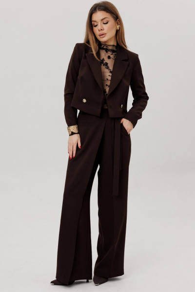 Брюки, жакет, лонгслив Ambera Style 3020 шоколад - фото 3