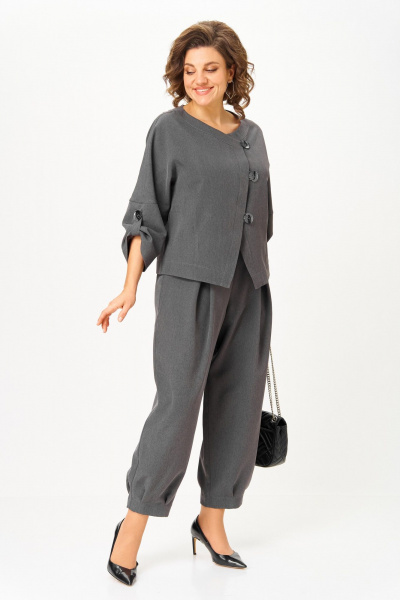 Брюки, жакет Michel chic 1436/1 графит - фото 3