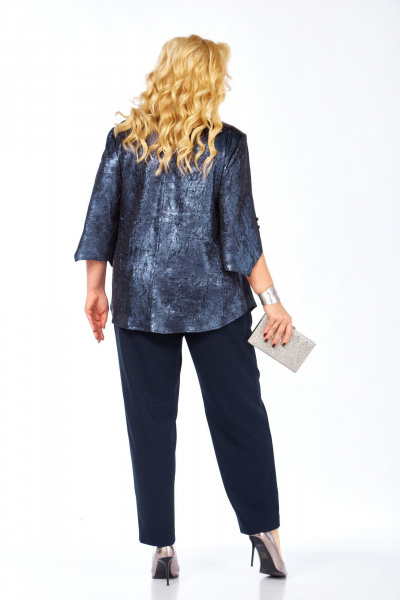 Блуза, брюки Элль-стиль 2450 синий - фото 15
