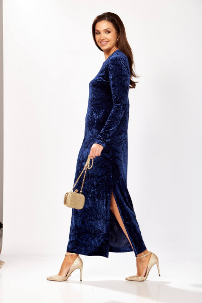 Платье Gizart 5319/1 синий_жатка - фото 8