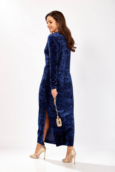 Платье Gizart 5319/1 синий_жатка - фото 7