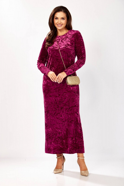 Платье Gizart 5319/1 брусничный_жатка - фото 4