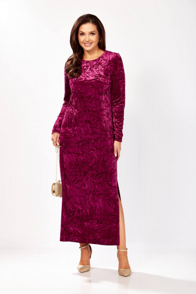 Платье Gizart 5319/1 брусничный_жатка - фото 1