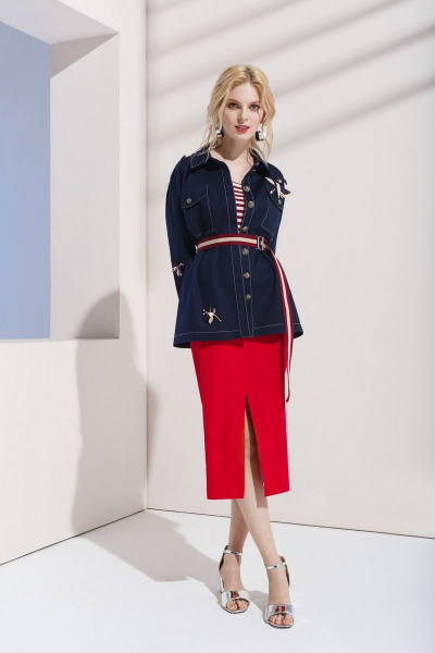 Блуза из вискозы с накладным карманом и спущенной линией плеча Alena Goretskaya А937/3 - фото 1