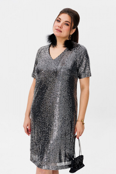 Платье Anelli 1797 серебро - фото 9