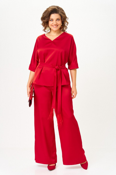 Блуза, брюки БагираАнТа 1092А красный - фото 1