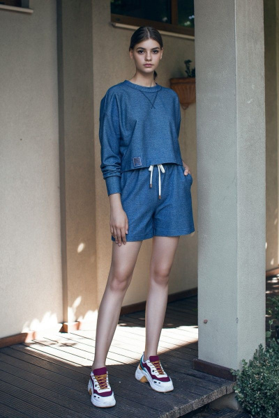 Шорты casual из трикотажа и хлопка с карманами Alena Goretskaya A1649/7 - фото 1