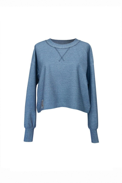 Короткий джемпер из трикотажа с круглой горловиной Alena Goretskaya A1649/9 - фото 2