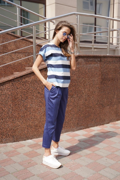 Летний комплект блузки и брюк из текстиля Motif 2062А - фото 3