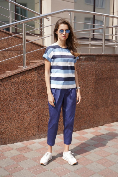 Летний комплект блузки и брюк из текстиля Motif 2062А - фото 2