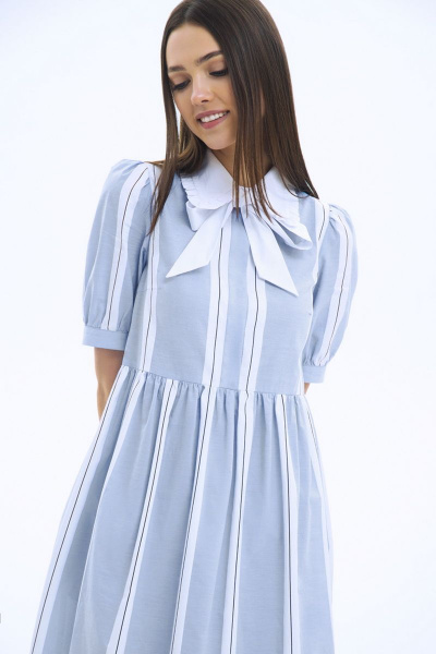 Платье LaVeLa L10230 голубой/полоска - фото 2
