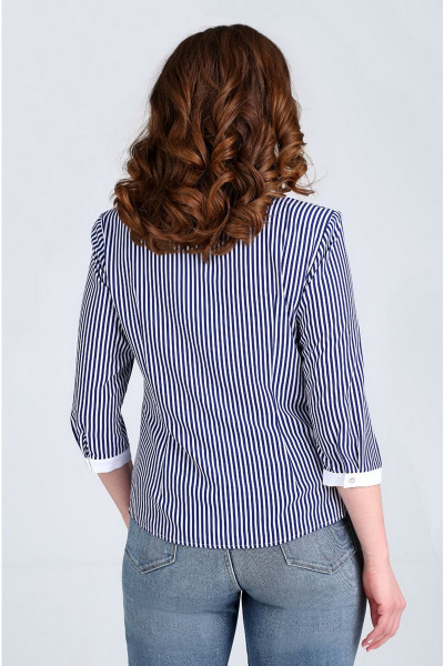 Блуза с карманами и складками на линии груди Таир-Гранд 62219-1  полоска - фото 2