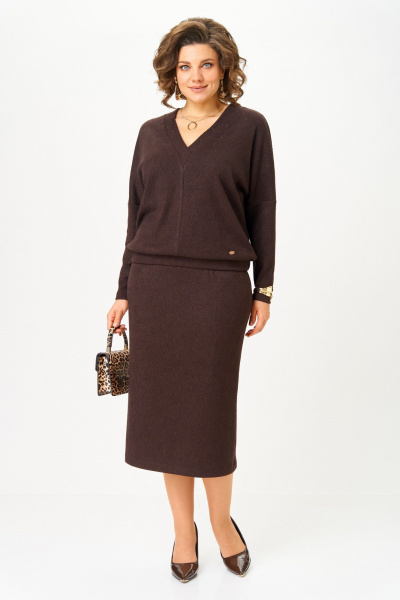 Джемпер, юбка БагираАнТа 1014 шоколад - фото 2