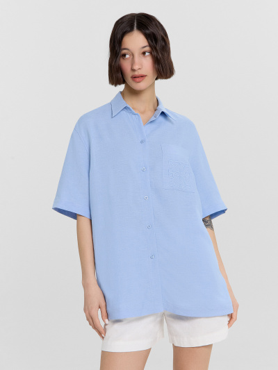 Блуза Mark Formelle 112855-1/1/24-33215Ц-9-2 небо_591_D_вышивка - фото 1