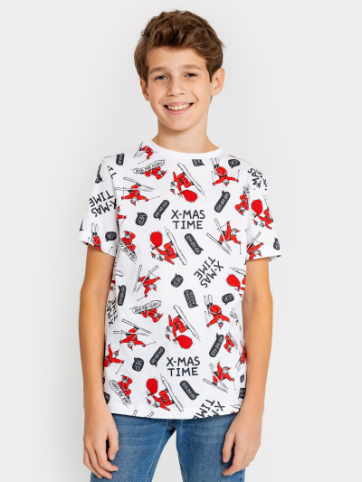 Футболка Mark Formelle 113379/24-26589П-0 деды_морозы_на_белом - фото 1