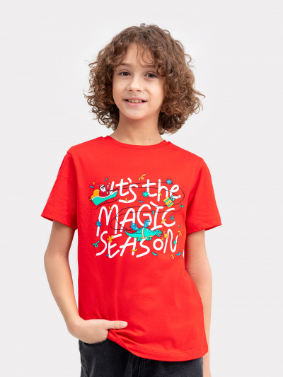 Футболка Mark Formelle 113379/24-27791П-0 красный_печать2_3_сл_на_пол_ТП - фото 1