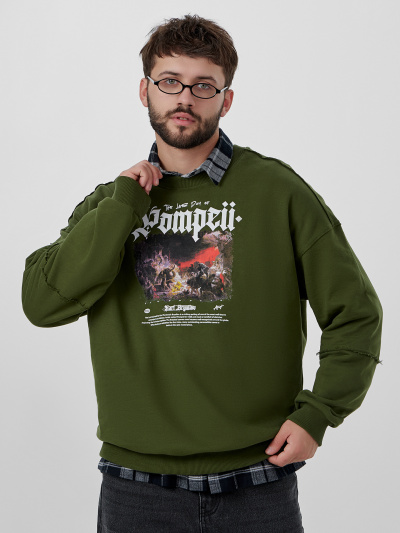 Свитшот Mark Formelle 121943/25-5014П-7(3) осенний_мох_печать_3_сл_на_пол - фото 1