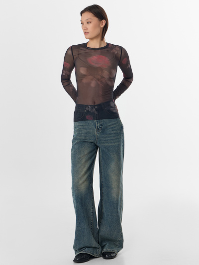 Джемпер Mark Formelle 122898/24-ОБР29931П-10 розы_на_черном_010.2_Сублимация_полотна - фото 2