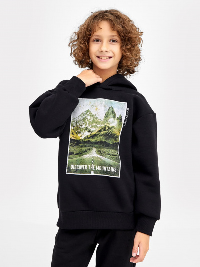 Худи Mark Formelle 123422/22/24051П-7П черный_печать_3_сл_на_пол - фото 1