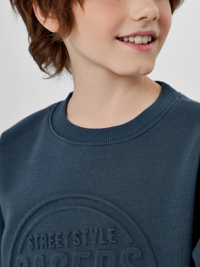 Свитшот Mark Formelle 123431/1/25-36709П-7П серо_синий_печать_4_сл_на_пол_3D - фото 3