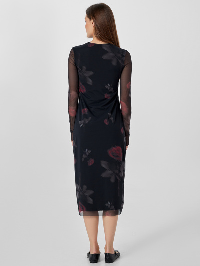 Платье Mark Formelle 152606/25-ОБР34947П-6 розы_на_черном_010.2_Сублимация_полотна - фото 2