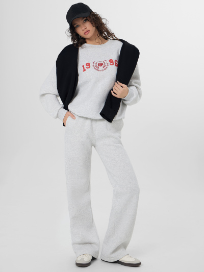 Брюки, свитшот Mark Formelle 192018/25-38533П-7П-2 серый_меланж_4306_А_печать_655_W_вышивка - фото 4