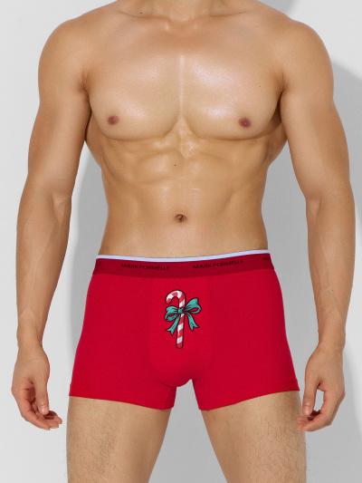 Трусы Mark Formelle 411228-2/25-5098П-5Н красный_маленькие_леденцы_на_т.синем_3_сл_1тр_на_ - фото 1