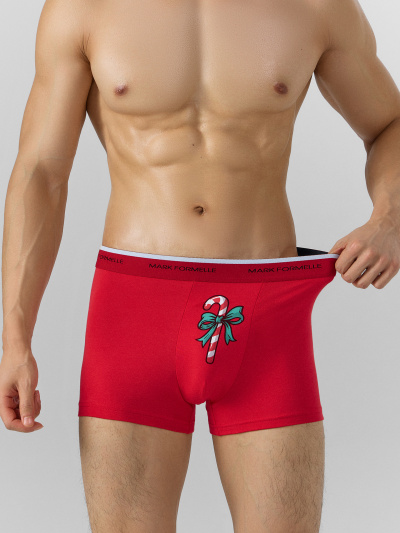 Трусы Mark Formelle 411228-2/25-5098П-5Н красный_маленькие_леденцы_на_т.синем_3_сл_1тр_на_ - фото 3