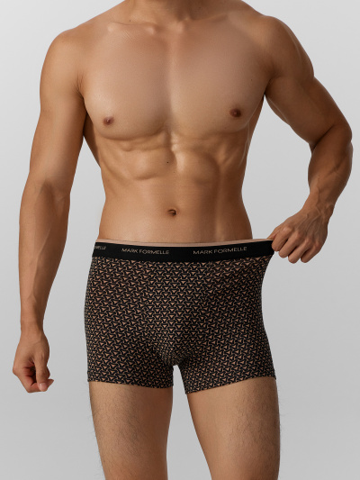 Трусы Mark Formelle 411228-2/25-5164П-5 беж_узор_на_черном_бежевый - фото 4