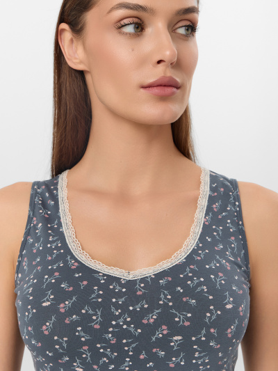 Майка Mark Formelle 422511/25-34539Ц-5 цветы_на_темно_сером - фото 3