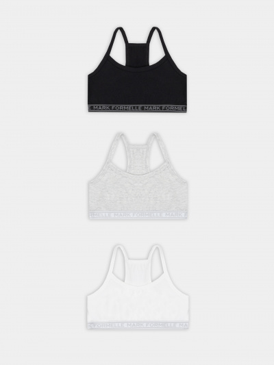 Топ Mark Formelle 517707-3/25-36186Б-5 белый_серый_меланж_4306_А_черный - фото 1