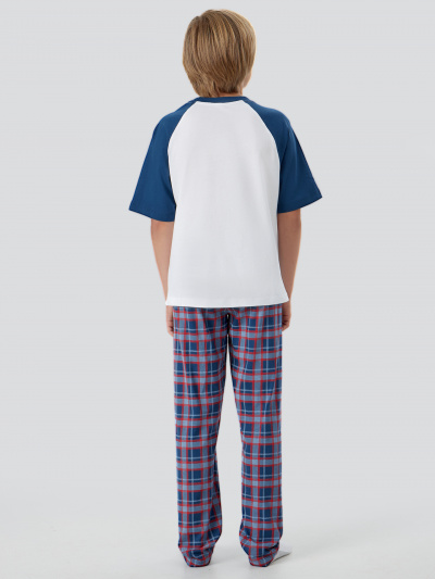 Брюки, футболка Mark Formelle 563335/25-34505ПП-0 белый_красно_синяя_клетка_3_сл_на_пол - фото 2