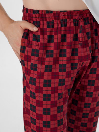 Брюки Mark Formelle 581133/25-5095ПП-0 черная_клетка_на_бордовом - фото 3